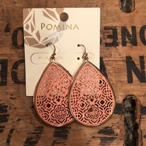 Coral filigree earrings